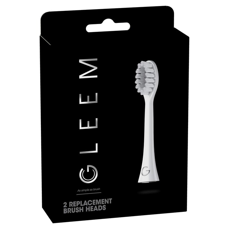 GLEEM Toothbrush Replacement Brush Heads Refill, White, 2 count - Image 3